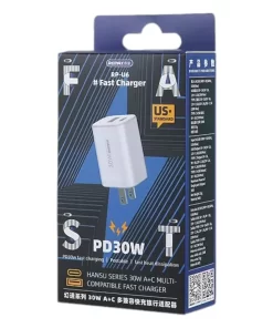 Củ sạc nhanh Remax RP-U6 30W 2 cổng USB + Type C chuẩn QC3.0