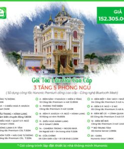 Trọn gói nhà thông minh Tòa lâu đài cao cấp cho nhà 3 tầng, 5 phòng ngủ