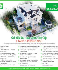 Trọn gói nhà thông minh Biệt thự sân vườn cao cấp 2 tầng, 3 phòng ngủ
