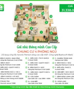 Trọn gói nhà thông minh Cao cấp cho chung cư 4 phòng ngủ